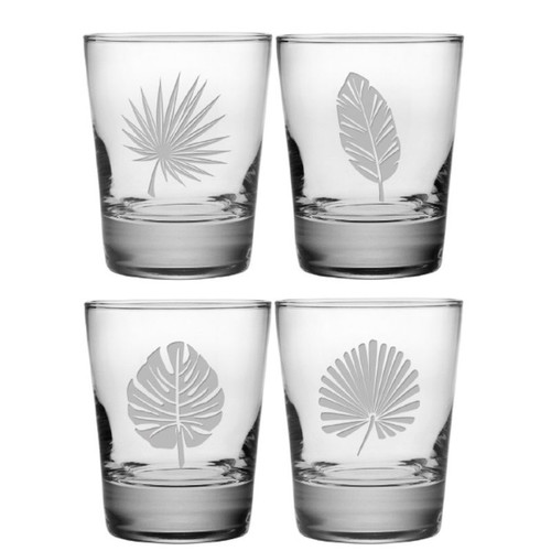 Tropical Foliage DOF Glasses Set of Four