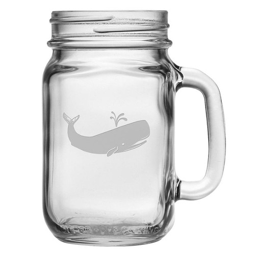 Whale Handled Drinking Jar - Set of 4