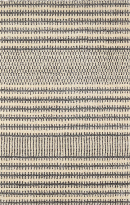 Tracks Grey Loom Knotted Wool Rug