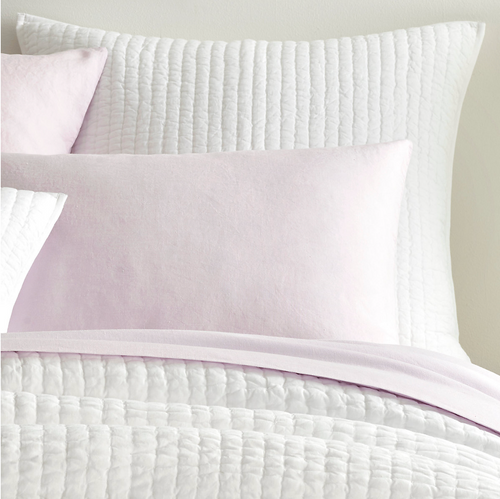 Lana Voile White Quilted Sham