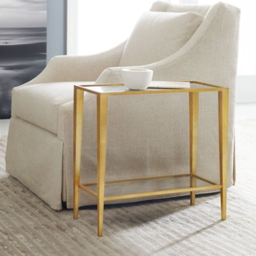 Large Gilt Chairside Table-Gold Leaf