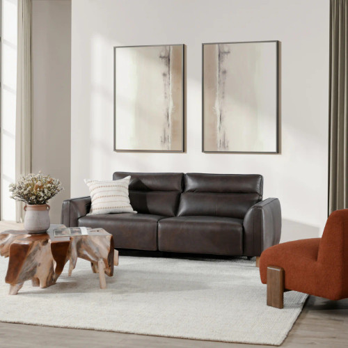 Conway 2 Pc Power Recliner Leather Sofa in Brown Conway 2 Pc Power Recliner Leather Sofa in Brown