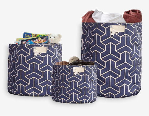 Coastal Canvas Bin (Set of 3)