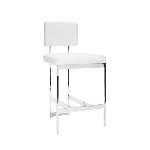 Baylor Nickel-White Counter Stool