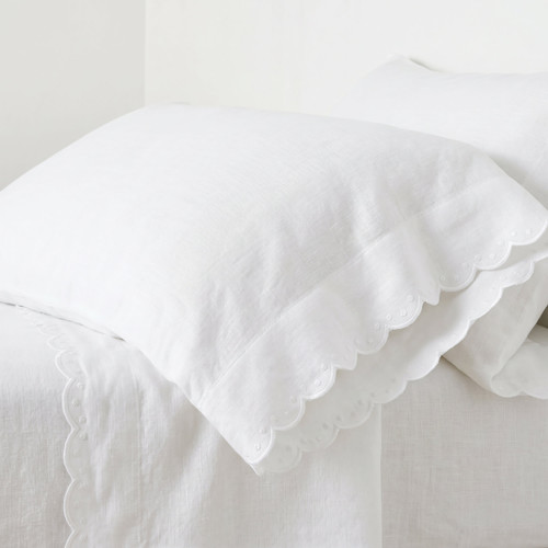 Airlie Embroidered Sheet Set - White