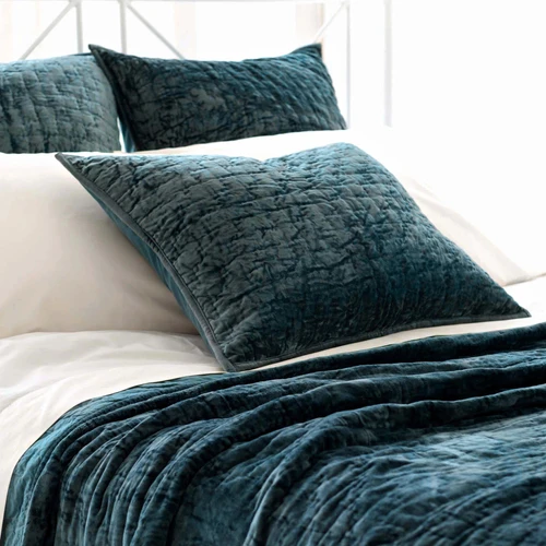 Matte Velvet quilted sham - Juniper