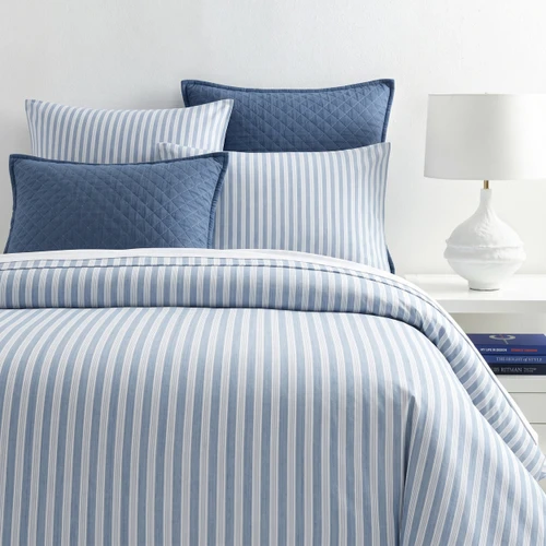 Simons Stripe Duvet Cover - French Blue