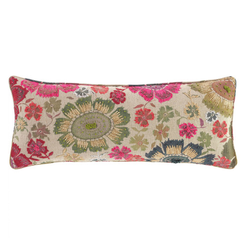 Peruvian Floral Embroidered Decorative Pillow Cover - Multi