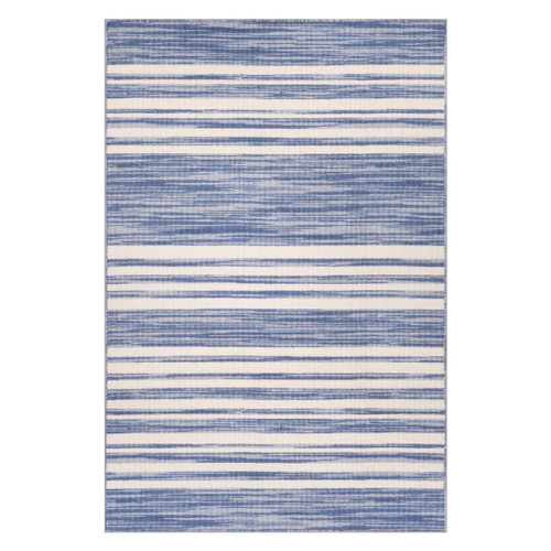 Ilae Coastal Striped Washable Rug - Blue