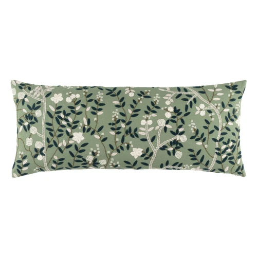 Elise Embroidered Decorative Pillow Cover - Sage