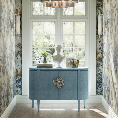 Briallen Blue Demi-Lune Cabinet