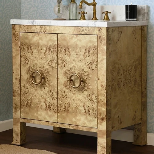 Blanche Burl Wood Bath Vanity