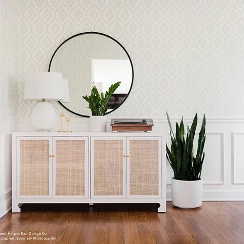 Sofia White Cane Cabinet