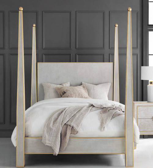 Gustavian Bed - Grey