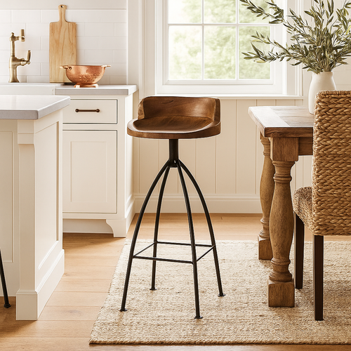 Hinkley Wood/Iron Bar Stool