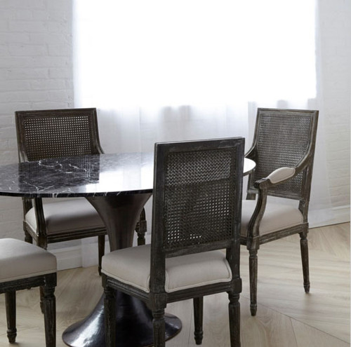 Annette Cane Side Chair in Gray Limed Oak Annette Cane Side Chair in Gray Limed Oak