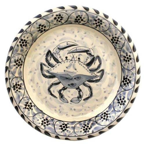Blue crab coastal dinner plate in stoneware for nautical dining decor Blue crab coastal dinner plate in stoneware for nautical dining decor