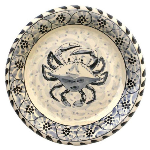 Blue crab coastal salad plate in stoneware for nautical dining decor Blue crab coastal salad plate in stoneware for nautical dining decor