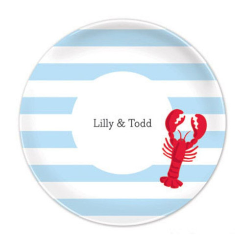 Lobster Stripe Plates - Set of Four