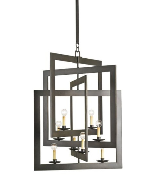 Middleton 8-Light Chandelier in Bronze Gold or Silver Leaf