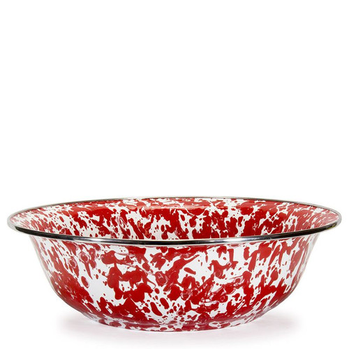 Red Swirl Serving Bowl