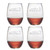 Beach Rules Stemless Wine Glasses Set of 4