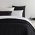 Chalk Stripe Black Matelasse Duvet Cover