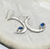 Sea Glass Moon Phase Crescent Earrings, Blue