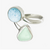 Sea Glass & Larimar Ring, Adjustable