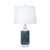 Cottage/Navy Round Pot with Irregular Rectangle Accent