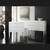 Milan Bedside-White Linen with Grey Accent