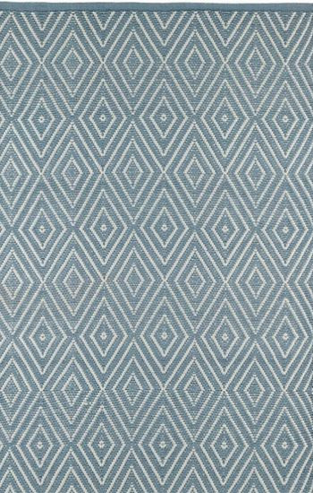 Shop Diamond Light Blue and Ivory Indoor/Outdoor Rug For Your Coastal