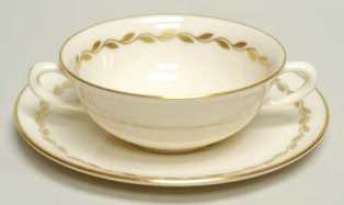 Golden Wreath Cream Soup Cup and Saucer