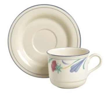 Poppies On Blue Lenox Cup And Saucer