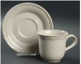 Country White Cup and Saucer