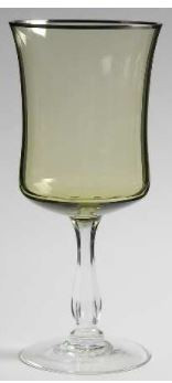 Rainbow Green With Platinum Water Goblet