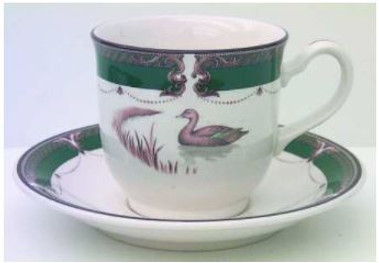 Wicklow Green Noritake Cup And Saucer