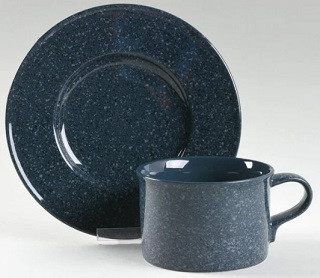 Blue Granite Cup and Saucer