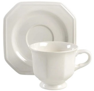Continental White Cup and Saucer