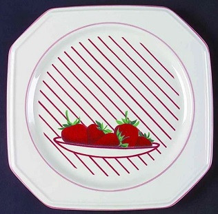Strawberries Round Salad Plate