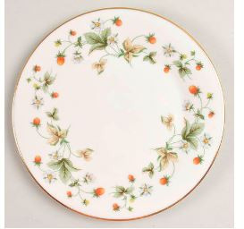 Strawberry Cream Round Salad Plate