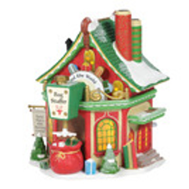 North Pole Snow Village St. Nick Gift Sorting Center Departm