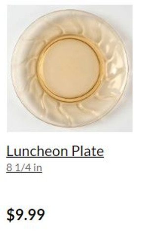 Jamestown Amber Fostoria Luncheion Plate