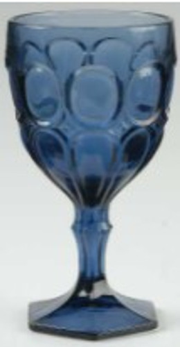 Moonstone Dark Blue Fostoria Water Goblet