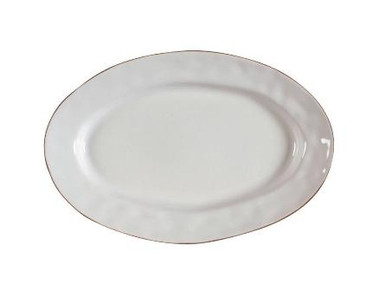 Cantaria White Skyros Small Oval Platter  3527-Wh  12 Inch