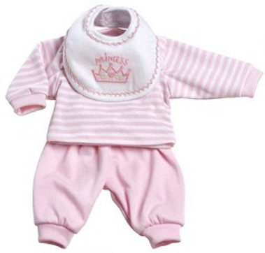 Playtime Baby Accessories 3 Pc. Layette Set Pink Adora Dolls