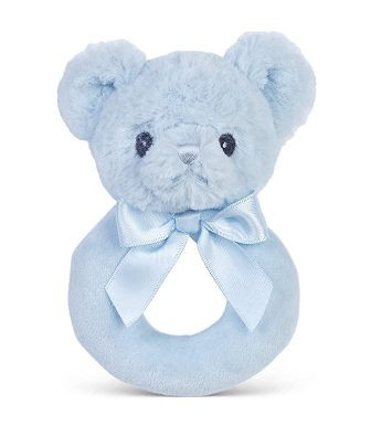 Bearington Baby - Huggie Bear Ring Rattle Blue