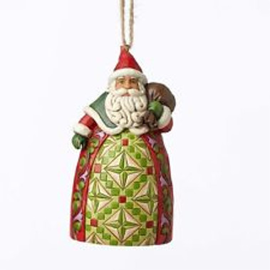Santa With Toybag Hanging Ornament Jim Shore Collectible