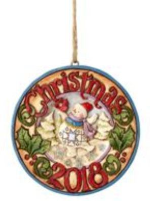 2018 Dated Snowman Ornament - Jim Shore Collectible