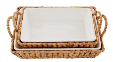 Hyacinth Basket Baker Set Mud Pie Home Decor